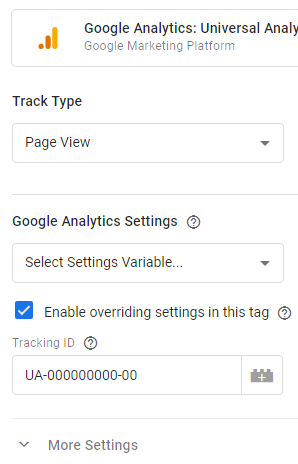 Настройки Universal Analytics